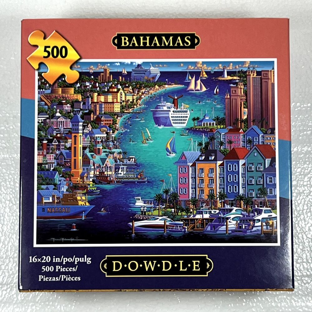 Dowdle Folk Art Jigsaw Puzzle BAHAMAS 500 Piece, 16 x 20 Collectible